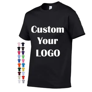 100% Cotton Black Plus Size Men’s T-shirts Personalized t Shirts Custom Printing Logo T-Shirt for Men