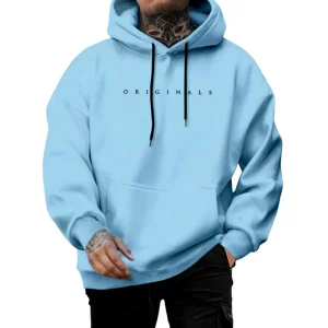 100% Cotton Custom Logo Drop Shoulders Blank Pocket Hoodies Men Thick Casual Drawstring Plain Print Style Pullover Collar Hooded