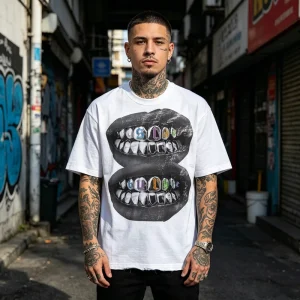 100% Cotton Men’s T Shirt Boxy Fit Drop Shoulder Oversized Crop Streetwear Plain Design Sustainable