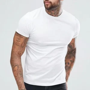 100% Cotton Plain Men’s T-shirts Custom Muscle Fit White MenT Shirt
