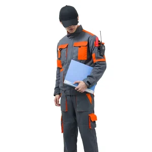 100% Cotton Reflective Workwear Set for Electricians and Auto Repair Workshop Men’s Multi-pocket Factory Uniform