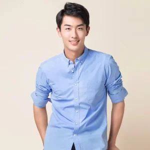 100% Cotton Yarn Dyed Smart Casual Striped Breathable Quick Dry Long Sleeve Broadcloth Shirts Men Single Pocket