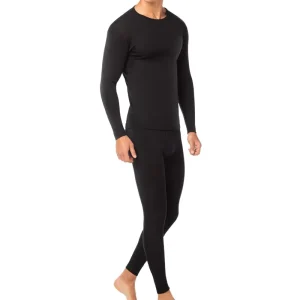 100% Men’s Lightweight Merino Wool Fleece Lined Thermal Underwear Set Long John Top & Bottom Winter Activewear Base Layer