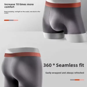 100 Men’s Modal Knitted Underwear Antibacterial Double Sided Seamless Boxer Briefs Mid Rise Silk Crotch 4XL Bare Sensation