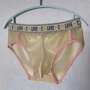 100% Natural Latex Elastic Edging Sponge Leather Men’s Triangle Sexy Solid Color Rubber Underwear