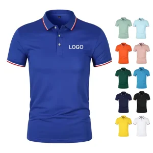 100% Polyester 185gsm Short Sleeve Knitted Business Casual Custom Men’s Polo Shirts