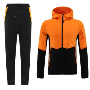 100% Polyester Custom Men’s Football Long Sleeve Hooded Full Zipper Training Wear Sportswear Jacket