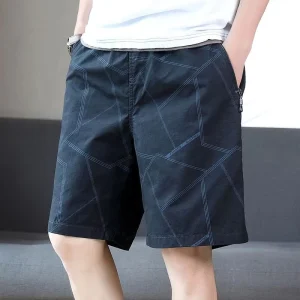 100% Polyester Men’s Summer Beach Five Quarter Shorts Elastic Mid Panted Breathable Anti Wrinkle Windproof Loose Casual Factory