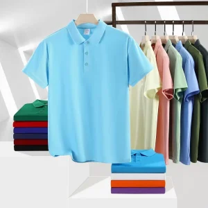 100% Polyester Polo for Men High Quality Plain White Polo Shirts Custom Short Sleeve Embroidery Golf Polo Shirt