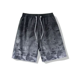 100% Polyester Quick Dry Men’s Board Shorts Competition Swim Trunks Pattern Beachwear Swimwear