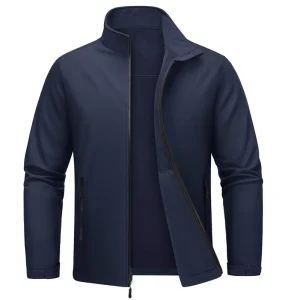100% Polyester Softshell Polar Fleece Long Sleeve Stand Collar Full Zip Waterproof Plain Dyed Blank Mens Jackets