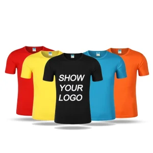 130 Grams Custom Print Men’s T Shirts 100% Polyester Quick Dry Solid Pattern Knitted Fabric Bulk Blank T Shirt