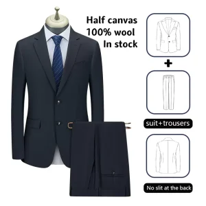 1606 100% Wool High Quality Business Zhiqing Men’s Suit Mens Blazers