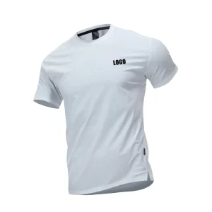 160GSM 80% Polyester 20% Spandex OEM Summer Fit Men’s Fitness Training Running Sportswear Short Sleeve Men T shirts