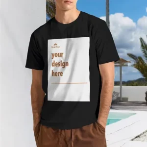200GSM 100% Cotton Crew Neck Tshirt Blank Plain High Quality T shirt Casual Black t Shirt for Men