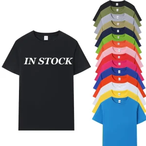 200gsm T Shirt Polyester Cotton Black T Shirt Short Sleeve Blank Men’s T-shirts