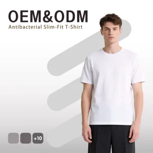 220 Xorona Cotton 7A Antibacterial Vintage Slim Fit Short Sleeve T-shirt Men’s Solid Color Neck