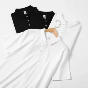 220g Heavyweight Cotton Polo Shirt Men’s Short Sleeve Summer Solid Color Loose Casual Lapel T Shirt