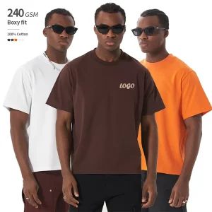 240 Grams Heavyweight 100% Cotton Hip Hop Oversized Men’s Boxy t Shirt Clothing Manufacturers Custom logo