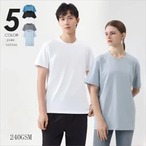 240gsm Men’s Premium Quality 100% Pima Shirts Regular Fit Women’s Durable Cotton T Shirt Customizable Custom Logo