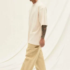 250g Heavyweight 100% Cotton Knitted Hip Hop Loose Thick Collar Oversize T-shirt Custom Logo Luxury Blank Plain for Men