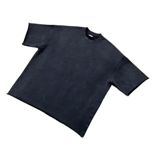 260 GSM Men’s 100% Cotton Off Shoulder Oversized Zero Shrinkage Style Acid Washed Distressed Vintage Style T-shirt
