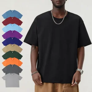 275 Gsm Cotton Boxy T-Shirt Custom logo Blank Baggy Oversized T-Shirt DTG Printing Men’s Cropped Loose T-Shirt for Men