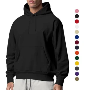 280g Cotton Polyester Blend Hoodie Pullover Solid Color Basic Oversize Hooded Sweatshirt Lightweight Casual Streetwear