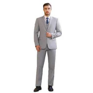 3 Piece Mens Suit Set and 2 Button Slim Fit Suit for Men