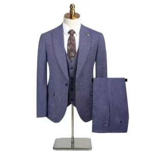 3 Pieces Men Wedding Groom Dress Suit Set Costume Hommes Tailored Slim Fit Blazer Jacket for Men’s Formal Business Office Casual