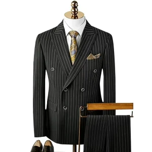 3 Pieces Slim Fit Costume Homme Wedding Dresses Tailored Suit for Men’s Double Breasted Business Suit Blazer Jacket