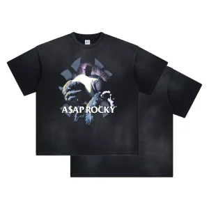 300g Premium Heavyweight Puffy Printed Short Sleeve T-Shirt Men’s Sports Shirt 100% Cotton Sports Shirt Custom Streetwear Casual