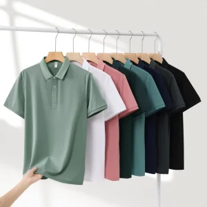 311 Polyester Modal Cotton Spandex Silk 190GSM Breathable Short Sleeve Unisex Pure Color Customized Polo Shirt