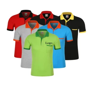 35 Cotton 65 Polyester Plus Size Men’s Polo Shirt Color Matching Work T Shirt for Summer