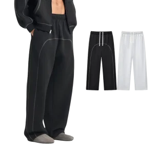 350gsm Fleece Cotton Pants for Men’s Women Plain Color Pocket Baggy Men’s Pants Trousers