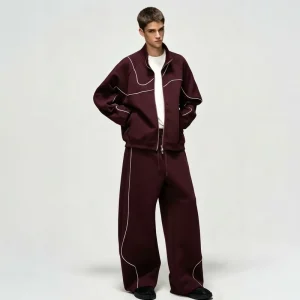 360G Minimalist Men’s Tracksuit Set Premium Polyester Cotton Hoodie And Joggers Set Solid Color Casual Sports Suit Manufacturer