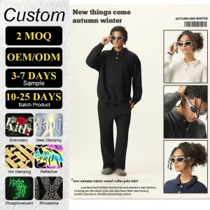 380g Heavyweight Old Money Style Polo Shirt Men’s Lapel French Terry Sweatshirt Oversized Drop Shoulder Pullover