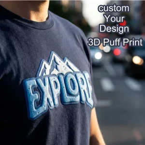 3D Graphic T Shirt Cotton Tshirt Heavyweight T shirt Custom Foam Puff Print Logo Tee Design Customized Oversized T Shirt For Men
