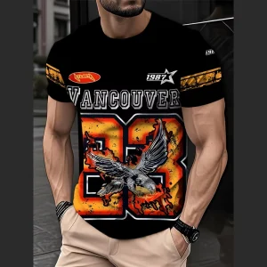 3D Printed Retro Pattern Street Polyester Mesh Quick Drying Breathable Men’s T-Shirt