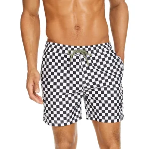 4 Way Stretch Designer 5 Inseam Men’s Checker Board Shorts Men Swimwear Shorts Swimming Trunks