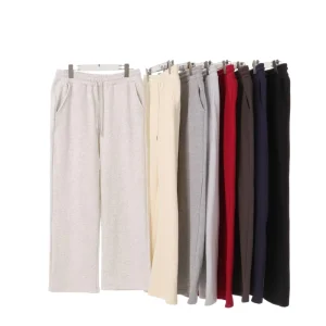 420GSM Heavyweight Terry Sweatpants Custom Men’s High Waist Straight Leg Joggers Pockets Drawstring Closure Casual Pants 85%
