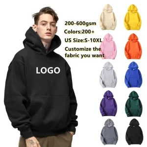 500 GSM Cotton Thick Blank Plain Heavyweight Oversized Hoodies No String Unisex Custom Logo Plus Size Men’s Hoodies