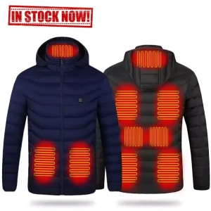 5V Body Warmer Jacket Smart Heating Clothes Hooded USB Safety Work Ski Hunting Men’s Winter Outdoor Heated Jacket