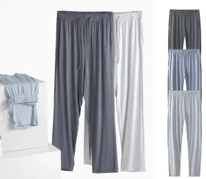 60 Count Double sided Modal Men’s Casual Sleep Pants Drawstring Solid color Loose fitting Trousers Outerwear Home Pants