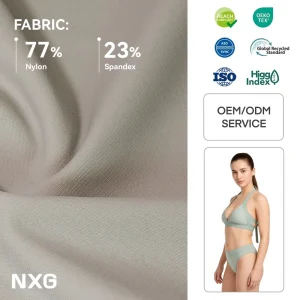 77% Nylon 23% Spandex Fabric for Bikini Tops Anti Bacterial 4 Way Stretch Pantone Matching 165GSM