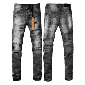 AAA Quality Ripped Mens Jeans Slim Fit Bolt Thunder Jeans Streetwear Pour Hommes Men’s Designer Jeans