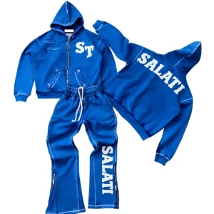 Acid Wash Vintage Applique Letter Tracksuit Men Streetwear Distressed Patchwork Hoodie and Sweatpants Set Sweatsuit