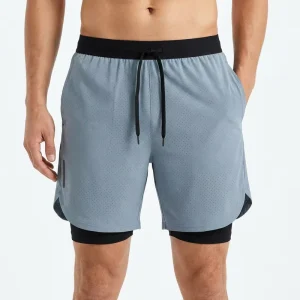 Active Breathable Lightweight Race Training Shorts Quick Dry 2 in 1 Liner Men Running Shorts for Marathon Fitness Gym Workout