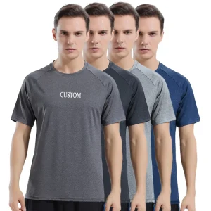 Active Fitness Round Neck Ice Silk Tee Shirts Tops High Elastic Quick Dry Lightweight Custom Running Men’s Gym T Shirt