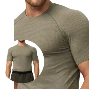 Activewear Men’s Custom Workout Clothing Gym Running Sports Round Neck Top Seamless T-Shirt
